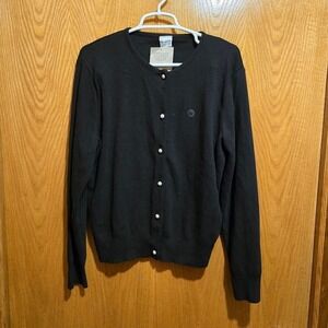 Sostanza black sweater with pear buttons size medium Contemporary Apparel NWT‎